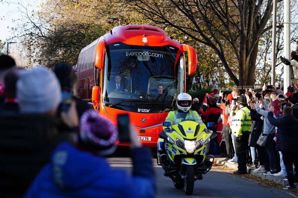 Der Mannschaftsbus von Liverpool.