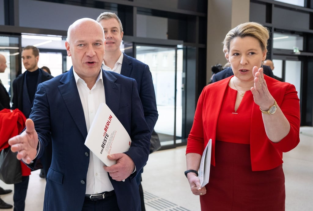 Franziska Giffey, Regierende Bürgermeisterin, und Kai Wegner, Vorsitzender der CDU Berlin.
