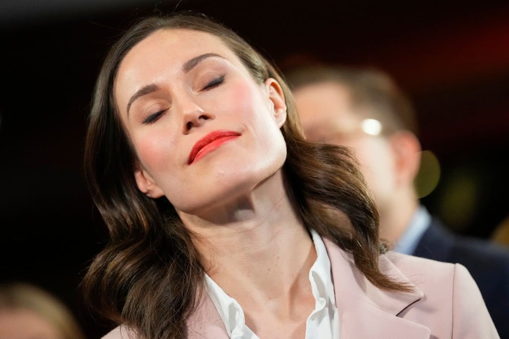 Ministerpräsidentin Sanna Marin reagiert auf die Ergebnisse der Parlamentswahl.