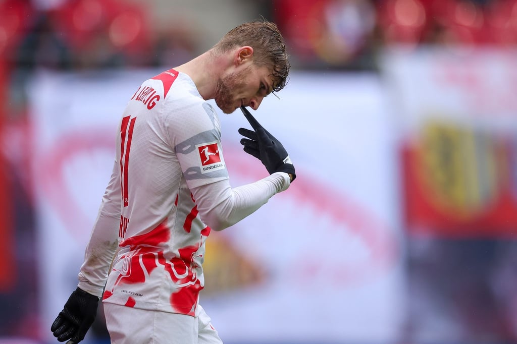 Leipzigs Timo Werner reagiert enttäuscht.