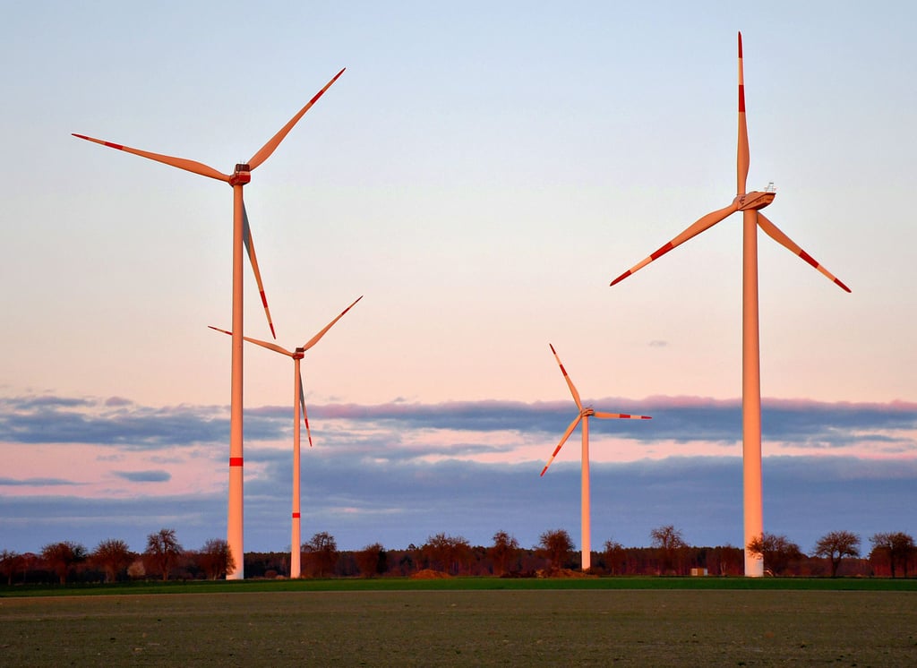 En Teil des Windparks, der sich bereits in der Einheitsgemeinde befindet. Die Anlagen stehen unter anderem in der Gemarkung Fleetmark nicht in Wäldern, sondern auf Feldern.