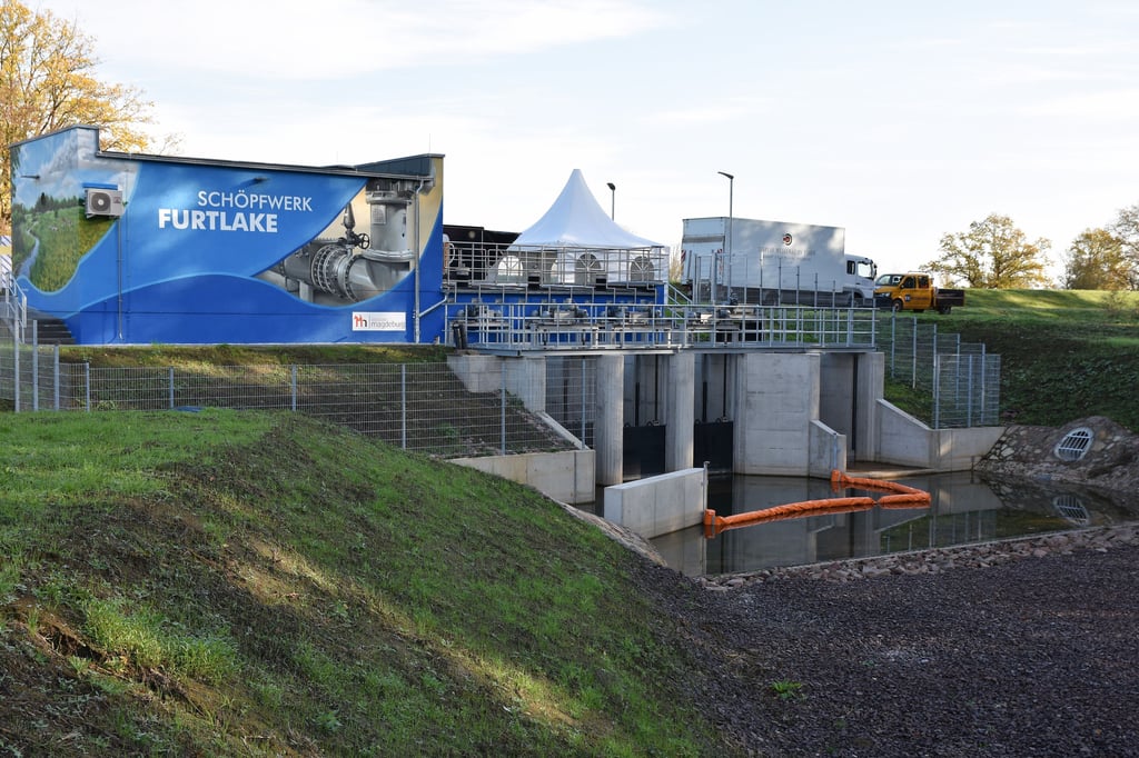 Ein Blick auf das neue Schöpfwerk Furtlake im Biederitzer Busch. Es wurde im November feierlich eingeweiht.