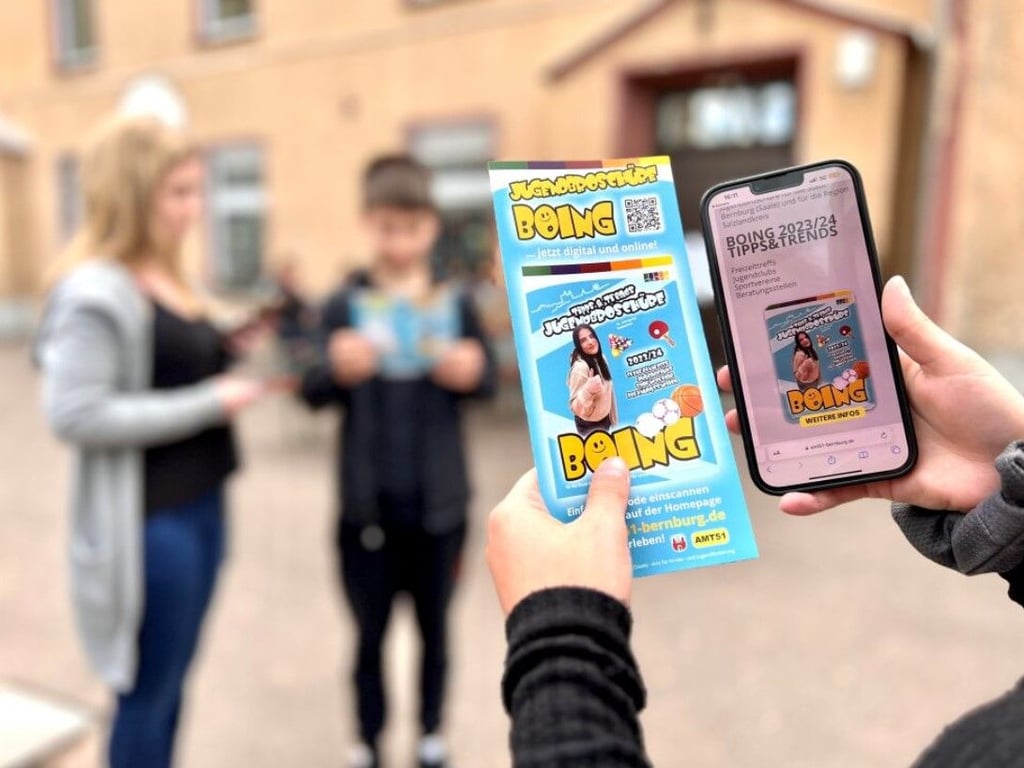 Die Jugendzeitschrift ist auch über das Einscannen des QR-Codes mit dem Smartphone verfügbar.