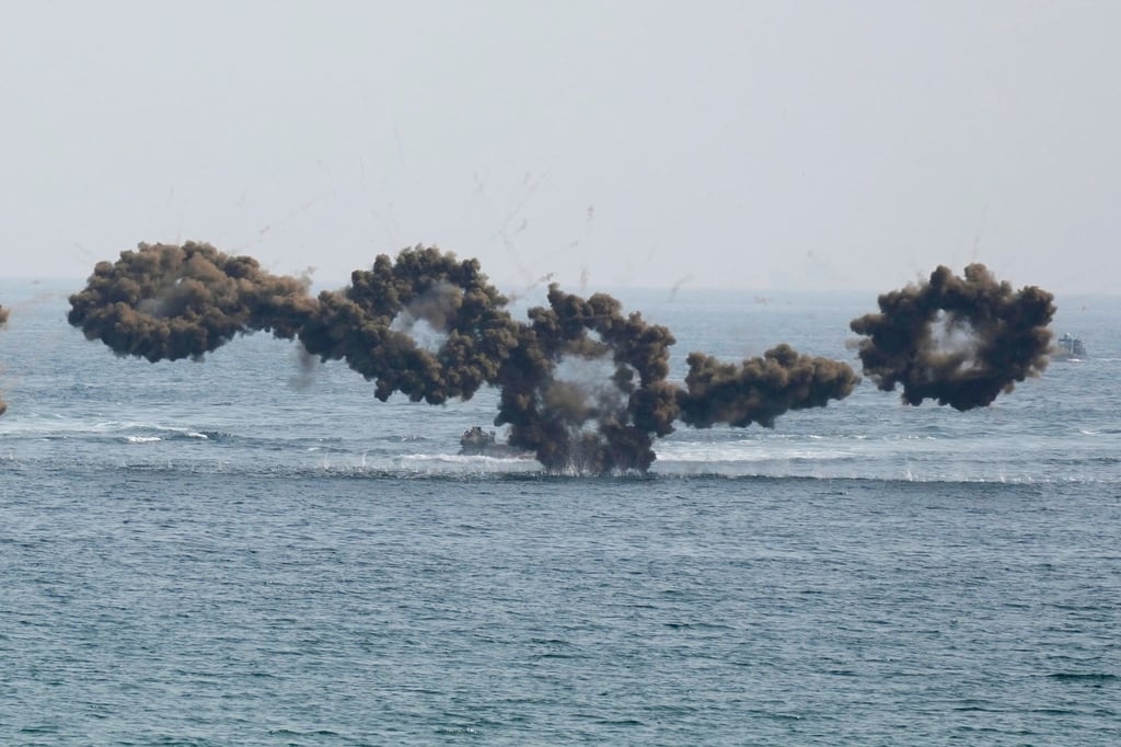 Eine militärische Amphibienlandeübung zwischen Südkorea und den USA, genannt Ssangyong-Übung, in Pohang.