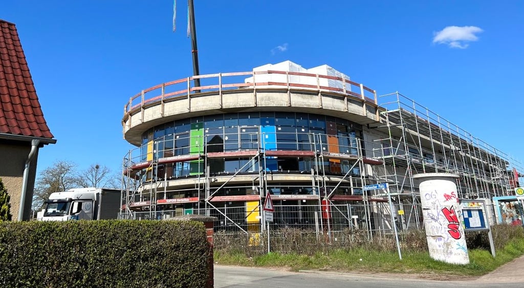 Der Kita-Neubau am Markeschen Platz ist bereits fortgeschritten.