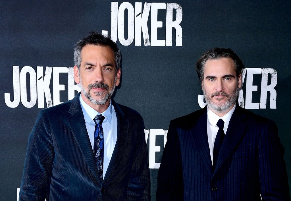 US-Regisseur Todd Phillips (l) und US-Schauspieler Joaquin Phoenix bei einer Sondervorführung des Films „Joker“.