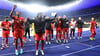 Feierten ausgelassen im Pokalsieg-Stadion den 1:0-Erfolg gegen Hertha BSC: die Spieler von RB