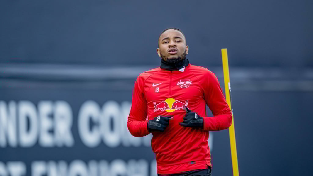RB-Stürmer Nkunku im Training.