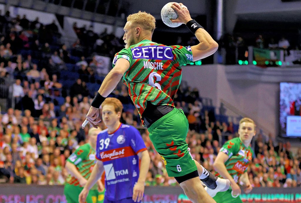 Matthias Musche (hier im Achtelfinale gegen den Bergischen HC) führt zusammen mit Patrick Groetzki (Löwen) die aktuelle Pokal-Torschützenliste an. Beide haben bisher 21 Tore in drei Spielen erzielt.