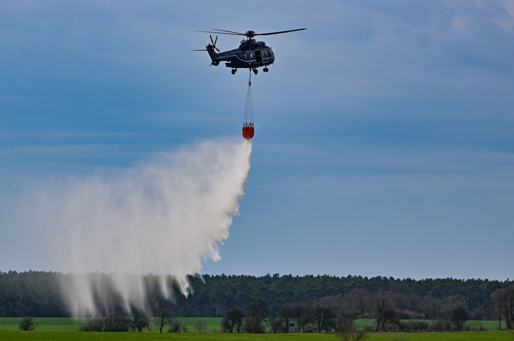 Kommen bei der Übung auch Löschhubschrauber wie hier im Harz zum Einsatz?