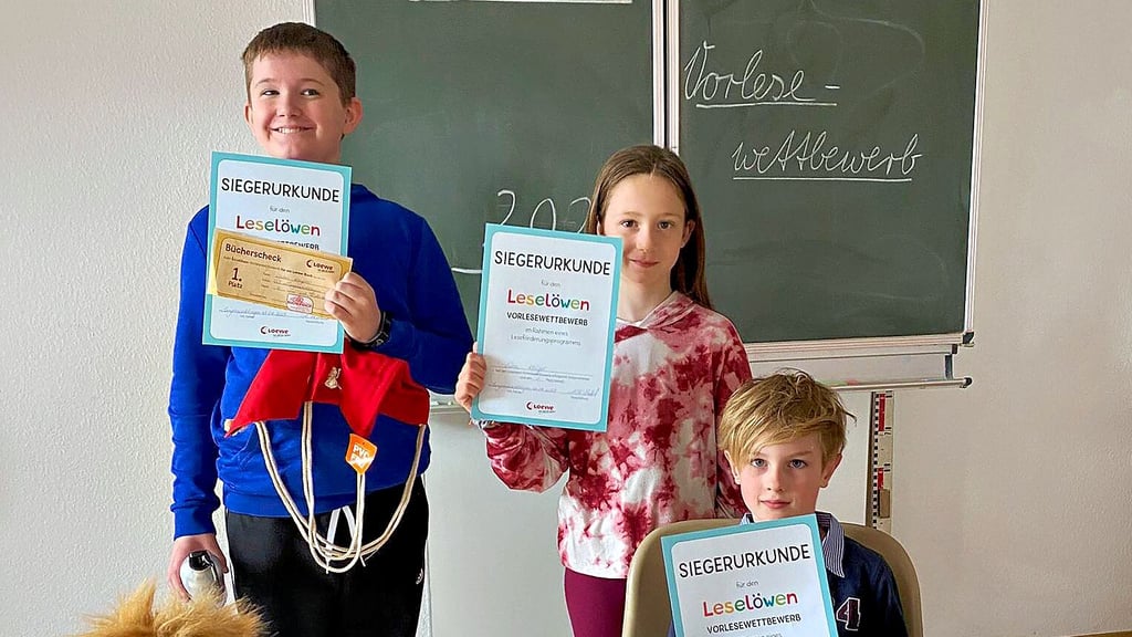 Cedric, Ezra und Max haben den Lesewettbewerb an der Grundschule in Langenweddignen teilgenommen.