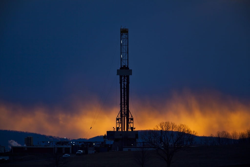 Diese Ölförderplattform im us-amerikanischen Tunkhannock arbeitet nach dem Prinzip des Fracking.