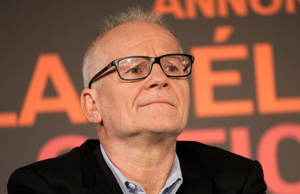 Thierry Frémaux, Generaldelegierter der Filmfestspiele von Cannes, nimmt an einer Pressekonferenz teil, um das Programm der 76. Internationalen Filmfestspiele von Cannes bekannt zu geben.