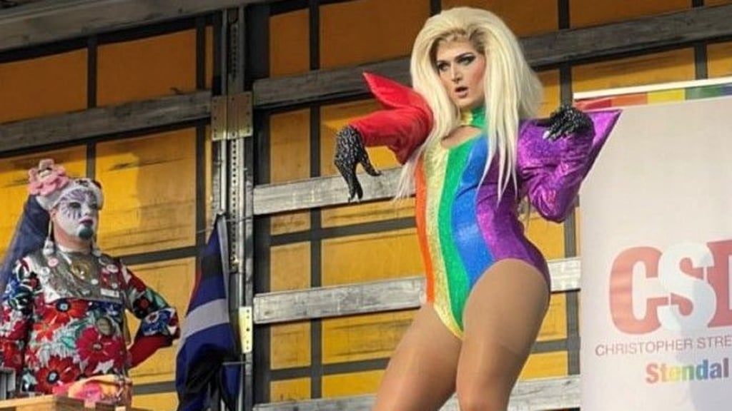 Drag Queen Abby Tension auf dem Christopher-Street-Day in Stendal 2022