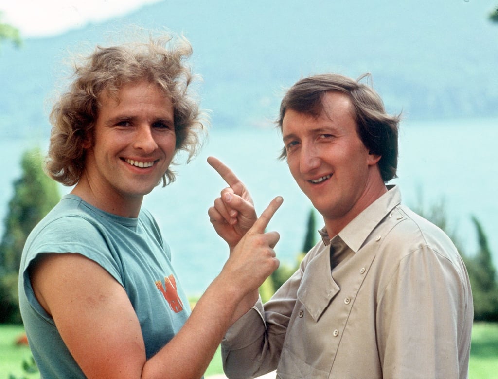 Thomas Gottschalk (l) und Mike Krüger bei den Dreharbeiten zum Kinofilm „Die Supernasen“ (1983).