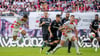 Christopher Nkunku trifft im Hinspiel gegen Bayer Leverkusen
