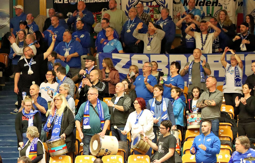DRHV-Fans sorgen für Stimmung in der Anhalt-Arena.