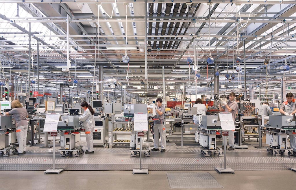 Gaswandgeräte-Fertigung im Viessmann-Werk in Allendorf.