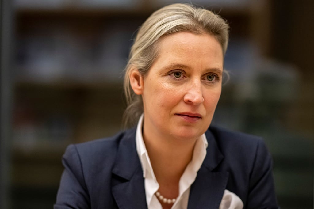 Alice Weidel im dpa-Interview in ihrem Büro im Jakob-Kaiser-Haus.