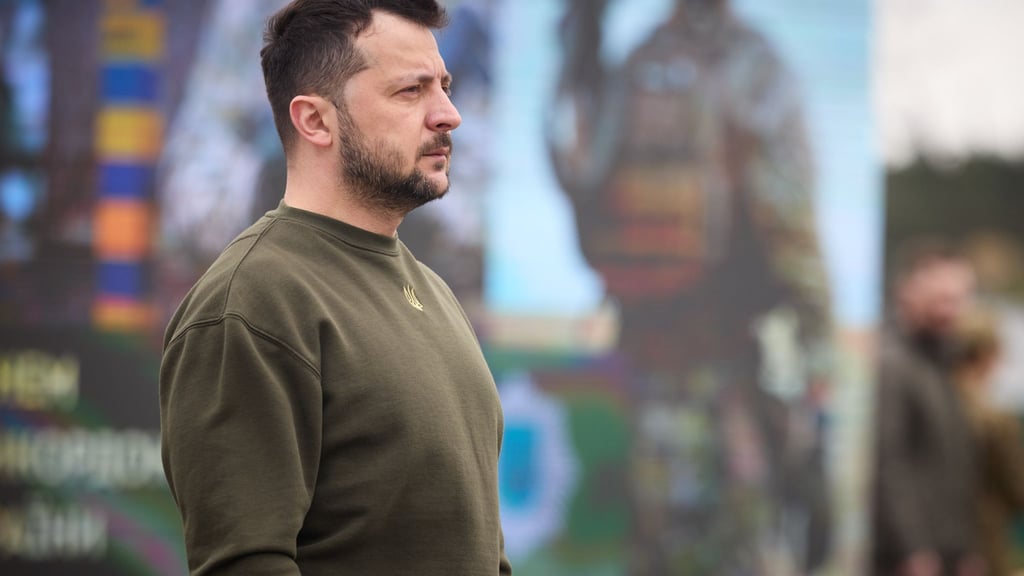 Der ukrainische Präsident Wolodymyr Selenskyj bei einer Veranstaltung zum Tag des Grenzschutzes.