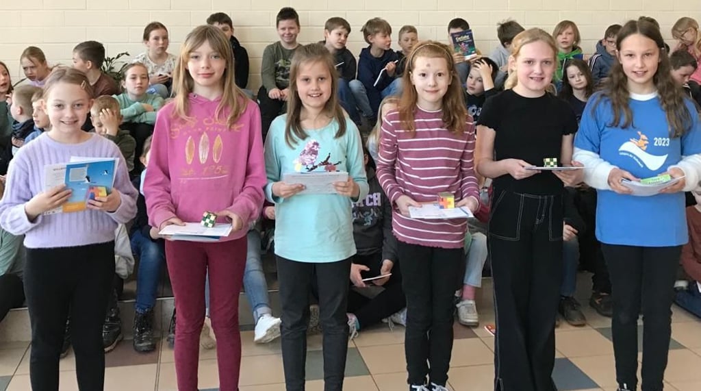 Amy, Luisa, Hanna-Elea, Sophia, Elly und Melina lagen beim Känguruh-Wettbewerb an der Grundschule "Am Tanger" in Tangerhütte vorn.