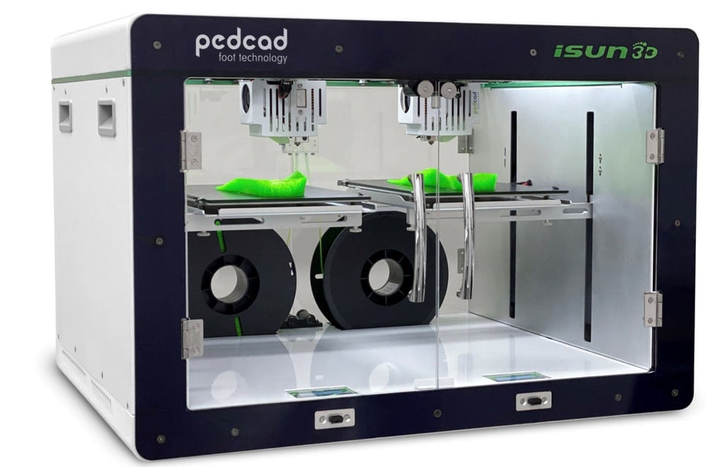 Einlagen aus dem iSUN3D FLX2, einem Hochgeschwindigkeits3D-Drucker.