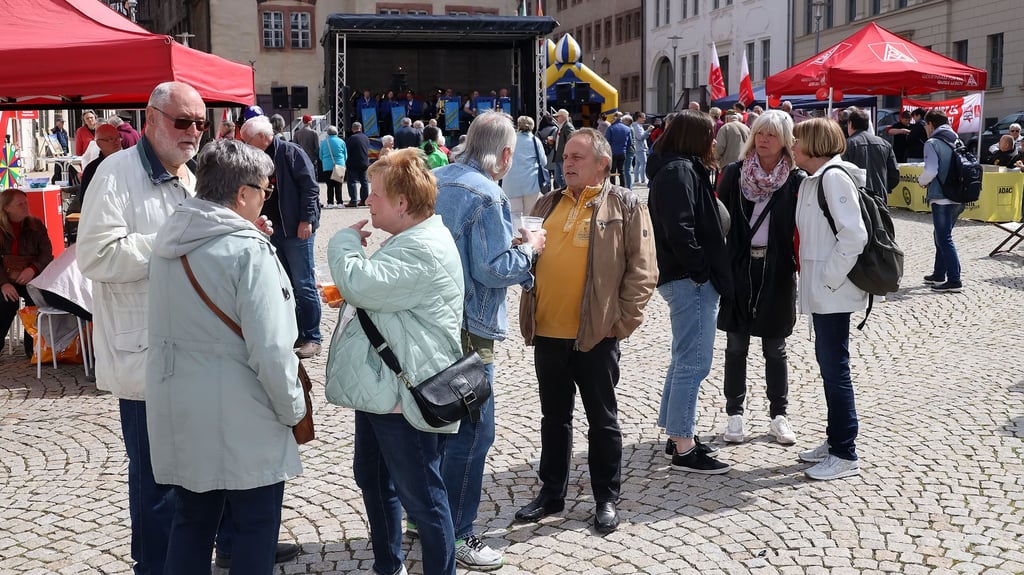 Kundgebung, Information und Spaß zum Tag der Arbeit.