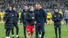 Marco Rose mit Xaver Schlager nach dem Spiel gegen Borussia Dortmund.