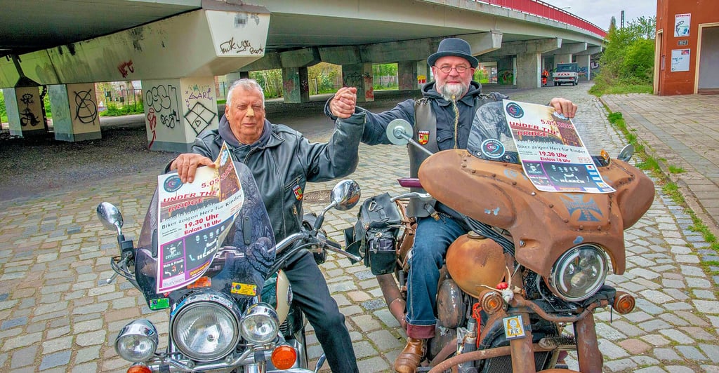 Karl-Heinz Richter und Ingo Ondrey sind die Köpfe der „Biker mit Herz für Kinder“. Nicht nur sie freuen sich auf „Under the Bridge“.