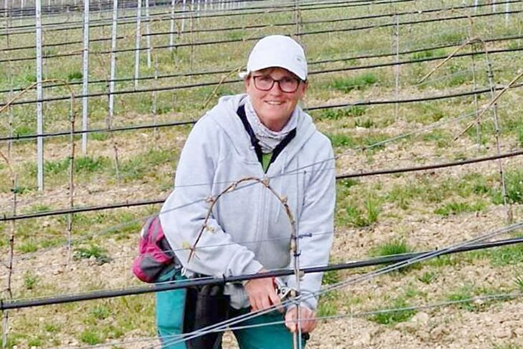 Cathleen Simbeck aus Gleina, hier bei der Arbeit im Weinberg im Dorndorfer Rappental, hat sich als Tippspiel-Wochensiegerin die 50 Euro gesichert.