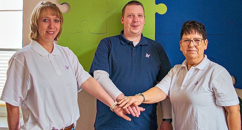Ein starkes Team für den Alltag: Anika Ghattas (von links), Patrick Bismark und Michaela Nitsch.