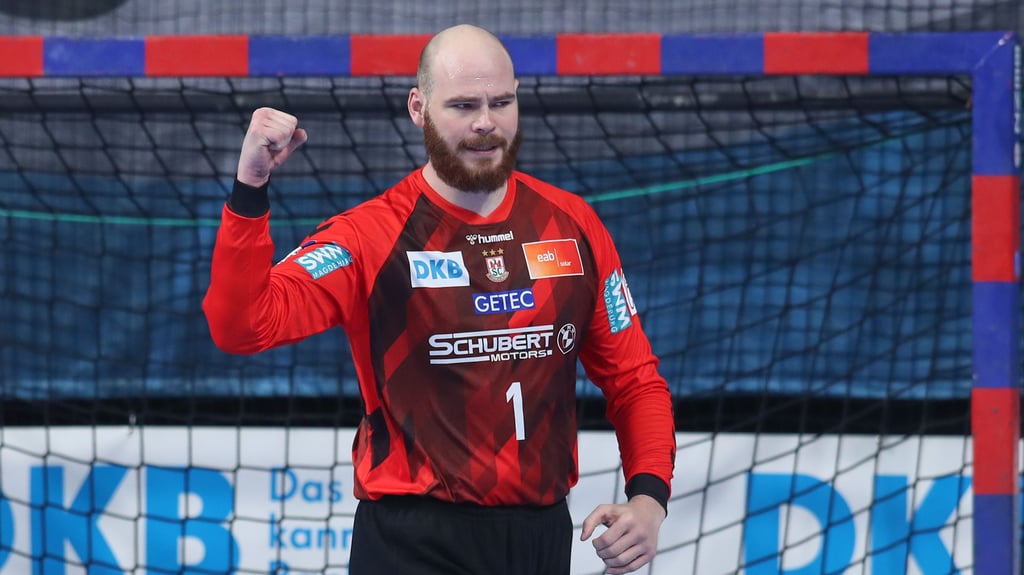 Mike Jensen war mit 18 Paraden ein sicherer Rückhalt beim SCM-Kantersieg in Erlangen.