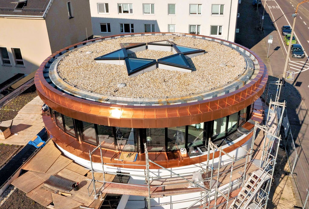 Nach 85 Jahren bekommt Dessau eine neue Synagoge. Hier ein Blick aus der Vogelperspektive.