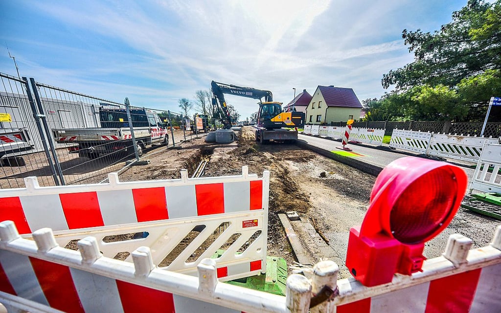 Bauarbeiten an der B181 in Wallendorf