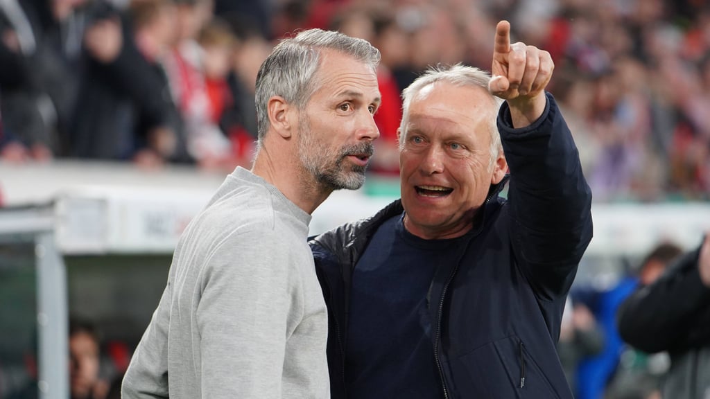 Gutes Verhältnis: Marco Rose und Christian Streich.