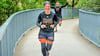 Kerstin Stieglitz  und Daniel Ujvari gehören zum Team OWOC. Sie laufen im Wernigeröder Bürgerpark für die weltweite Aktion „Wings for life World Run". 