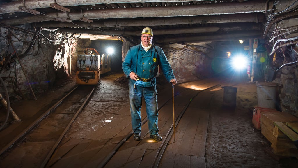 In vollem Ornat und in seinem Element: Erich Hartung, Vorsitzender des Landesverbandes der Bergmannsvereine Sachsen-Anhalt, vor einiger Zeit im Schaubergwerk Röhrigschacht.