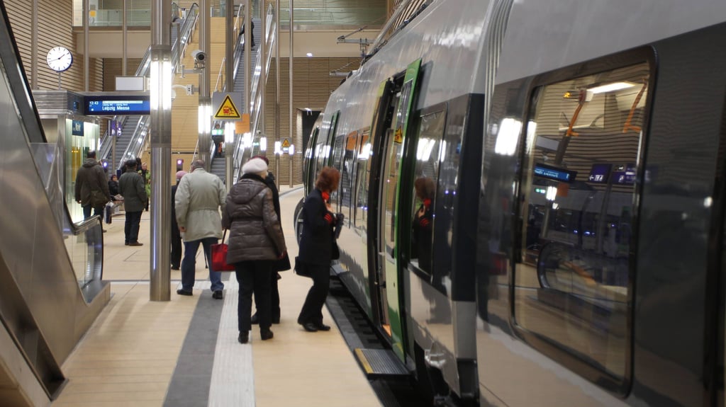 Die S-Bahnhaltestelle am Markt in Leipzig.