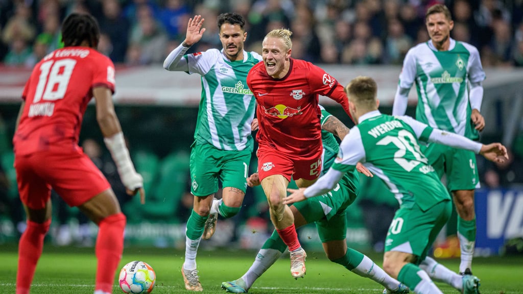 Xaver Schlager im Spiel zwischen Werder und RB.