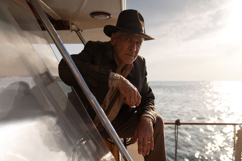 Indiana Jones (Harrison Ford) in einer Szene des Films „Indiana Jones und das Rad des Schicksals“.