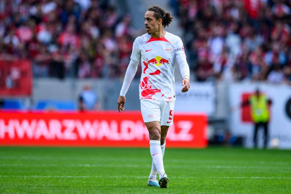 Leipzigs Yussuf Poulsen in Aktion.