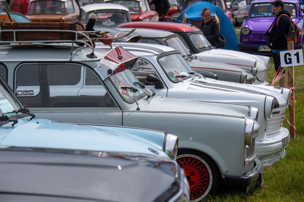 Fahrzeuge der Marke Trabant beim Internationalen Trabi-Treffen.