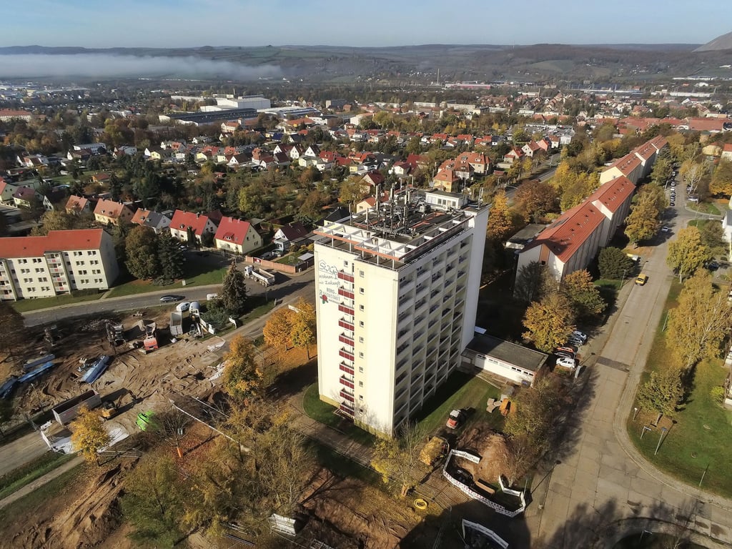 Symbolfoto - Das Hochhaus in Sangerhausen.