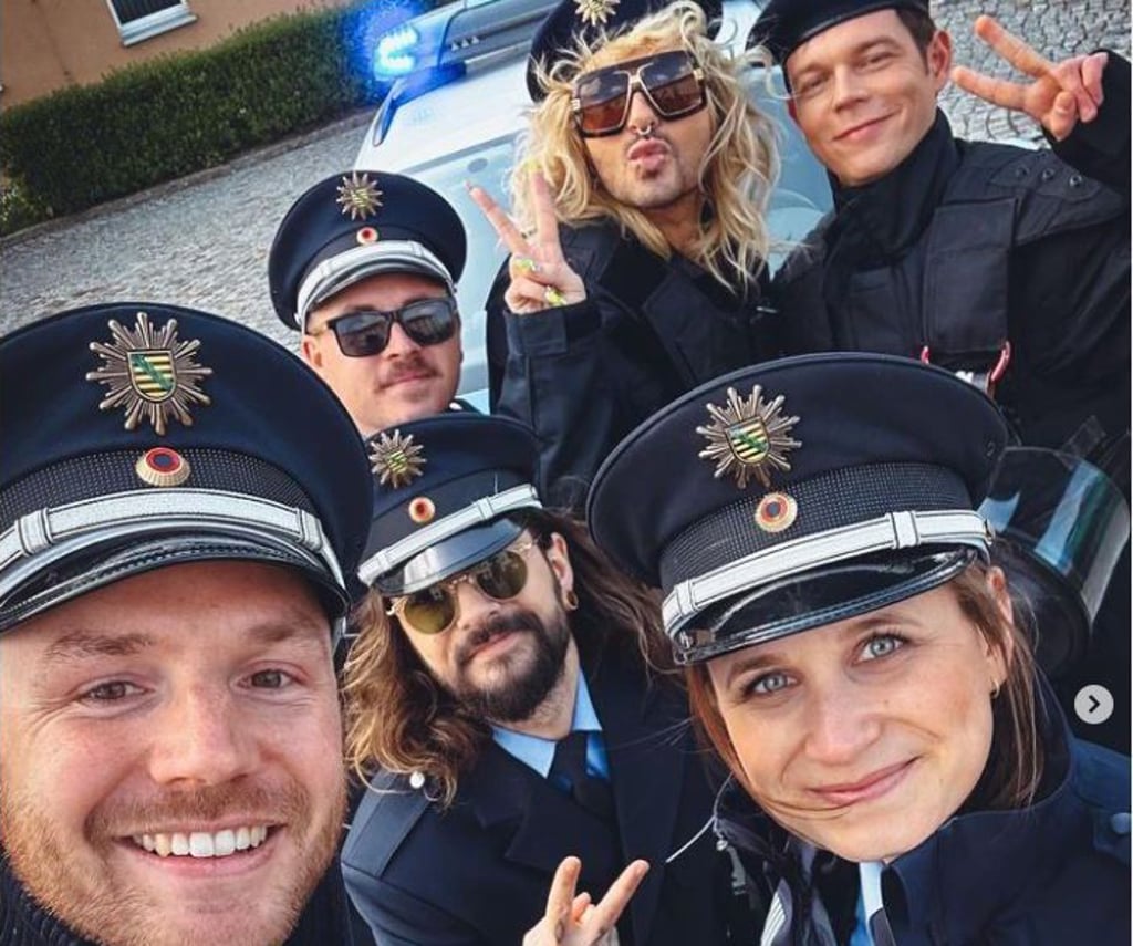 Blitzbesuch von Tokio Hotel bei der Polizei in Leipzig.