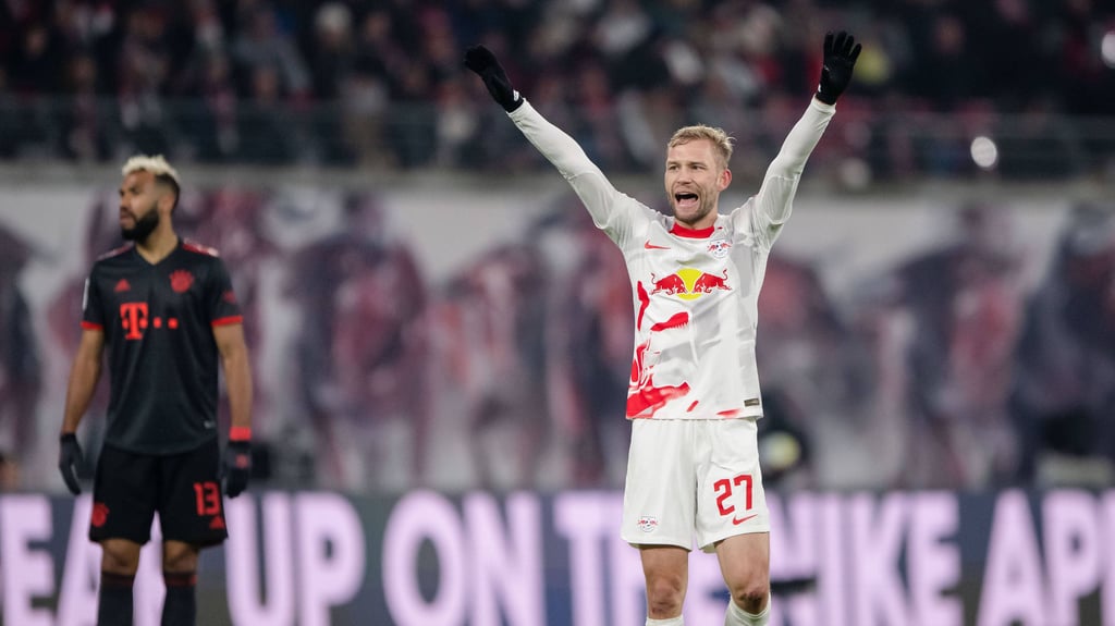 Bald Teamkollegen: Bayerns Stürmer Maxim Choupo-Moting (l.) und Leipzigs Konrad Laimer