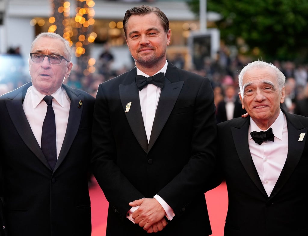 Robert De Niro (l-r), Leonardo DiCaprio und Regisseur Martin Scorsese bei den 76. Internationalen Filmfestspielen in Cannes.