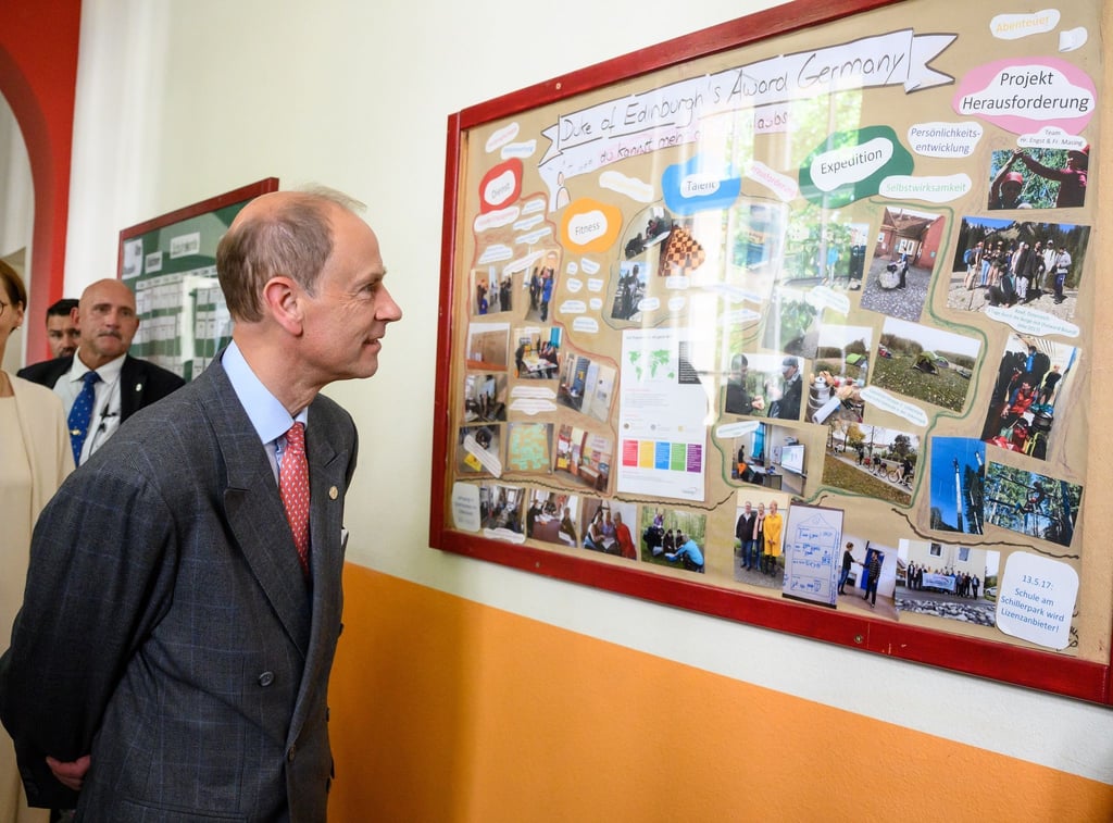 Prinz Edward besucht die Schule am Schillerpark in Berlin-Wedding.