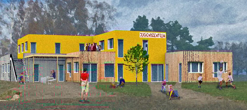 Dieses Modell zeigt, wie das Jugend- und Freizeitzentrum am Sternentor aussehen soll.