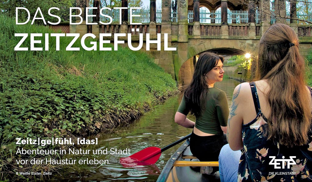 Das ist eines der Kampagnenfotos, die im Internet und auf A-1-Plakaten für Zeitz Werbung machen werden.