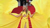 Sie versteht die Kunst der Inszenierung: Heidi Klum als gelber Schmetterling auf dem roten Teppich.